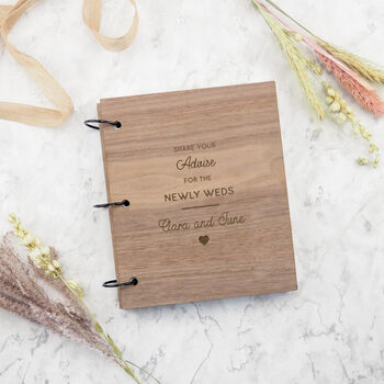 Personalised Wedding Day Guest Book Wooden, 2 of 10
