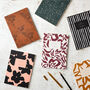 A5 Layflat Notebook In Floral Coral And Black, thumbnail 4 of 4