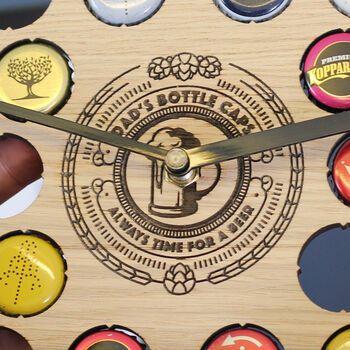 Personalised Clock Beer Bottle Cap Collector Gift, 4 of 5