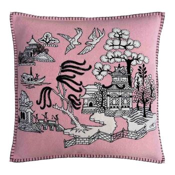 Willow Pattern Chinoiserie Inspired Cushion, 3 of 3