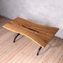 Nord Solid Live Edge Oak Industrial Dining Table, thumbnail 1 of 6