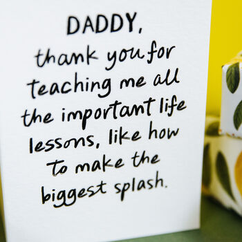 Personalised Funny “Important Life Lessons” Daddy/Mummy Card, 4 of 6