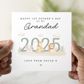 Personalised Safari 1st Daddy Father's Day Card, 2 of 4