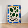 Olives Hand Drawn Kitchen Print, thumbnail 2 of 7