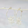 Sterling Silver Daisy Charm Hoops, thumbnail 5 of 11