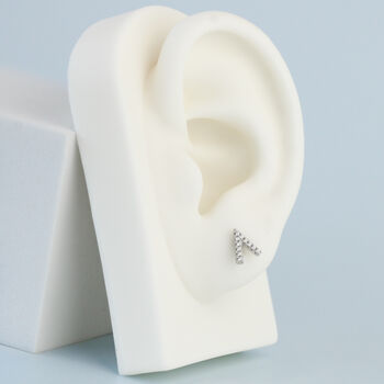 Sterling Silver Crystal Point Stud Earrings, 2 of 6
