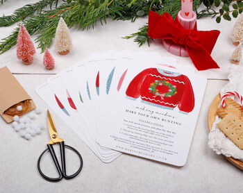 Vintage Christmas Bunting With 15 Christmas Jumper Flag Design, 6 of 6