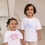 Big/Little Sibling Personalised Embroidered T Shirt, thumbnail 3 of 8
