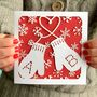 Mittens Personalised Couples Christmas Card, thumbnail 1 of 4