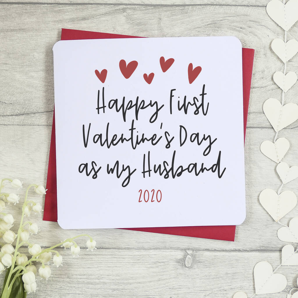 Happy First Valentine's Day As My Husband Card By Parsy Card Co 