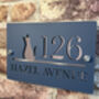 Personalised Cat Silhouette Design House Number Sign Acrylic, thumbnail 8 of 10