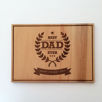 Best Dad Ever Father's Day Wooden Postcard, 2 of 3