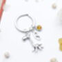 Personalised Giraffe Keyring Cute Animal Keyring, Daughter Gift, thumbnail 3 of 9