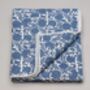 Amritsar Floral Pattern Hand Quilted Blue Cotton Throw, thumbnail 2 of 9