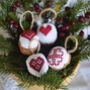 Set Of Four Christmas Handmade Tree's Decorations, thumbnail 3 of 12