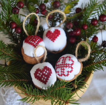 Set Of Four Christmas Handmade Tree's Decorations, 3 of 12