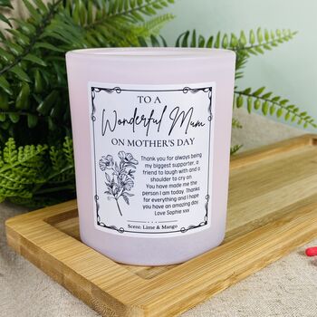 Personalised Mothers Day Wonderful Mum Candle, 4 of 12