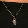 Hamsa Fatima Gold And Silver Plated Dainty Necklace, thumbnail 7 of 7