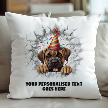 Personalised Mastiff Birthday Break Through Dog, 5 of 8