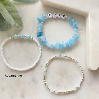 Personalised Set Of Semi Precious Stacking Bracelets, 7 of 8