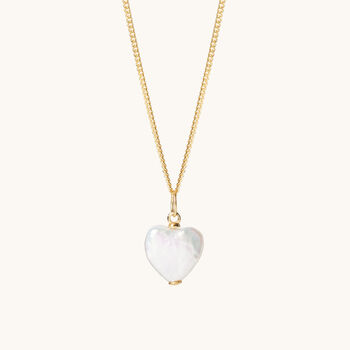 Pearl Heart Necklace Silver Or Gold Vermeil Plated, 5 of 7