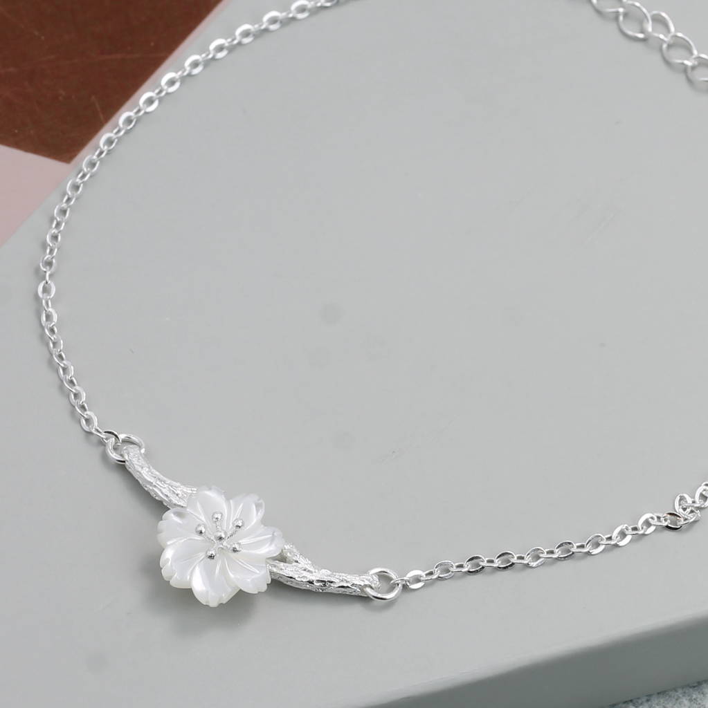 sterling silver cherry blossom bracelet by attic | notonthehighstreet.com