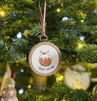 Personalised Embroidered Christmas Hoop Decoration, 10 of 12