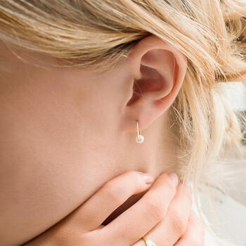 Isabella Pearl Hoop Earrings, 3 of 11