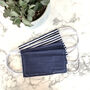 Pack Of Four Navy And White 100% Cotton Face Mask, thumbnail 1 of 3