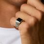 Sacred Universe Men's Black Onyx Signet Ring, thumbnail 1 of 12