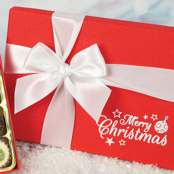 Red Merry Christmas 24 Chocolate Gift Box With Merry Christmas Print, 3 of 3
