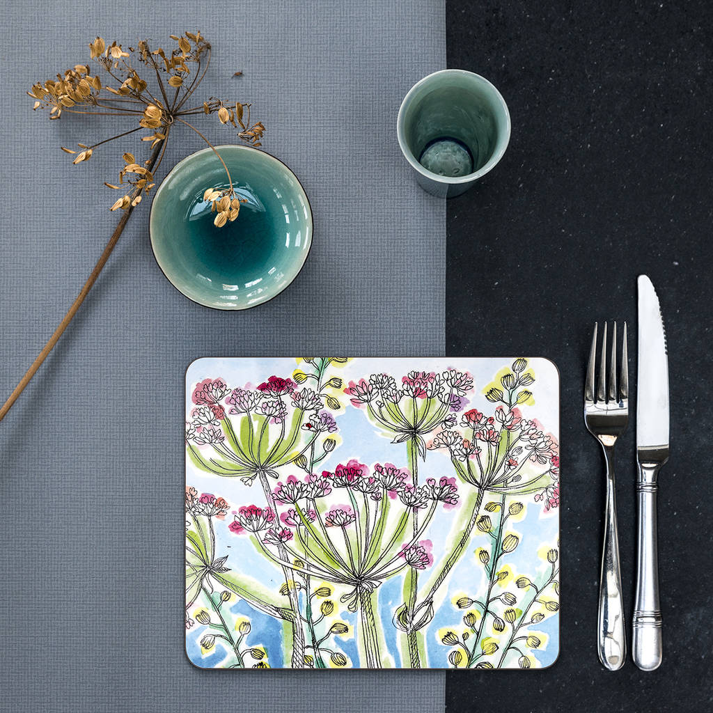 summer garden placemats set of four by linen prints