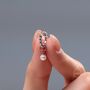 Sterling Silver Tiny Mother Of Pearl Pebble Huggie Hoop Earrings, thumbnail 2 of 11
