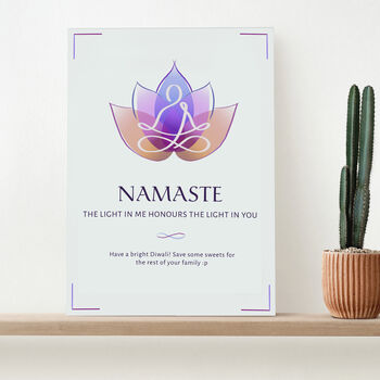 Personalised Diwali Namaste Framed Print, 2 of 6