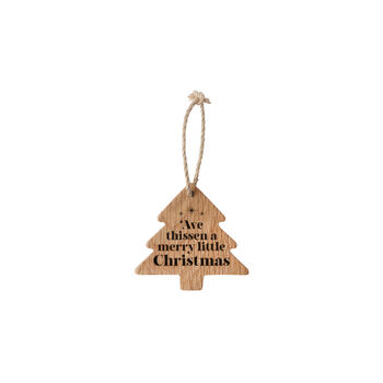 Up North 'Ave Thissen A Merry…' Christmas Oak Hanging Tree, 2 of 2