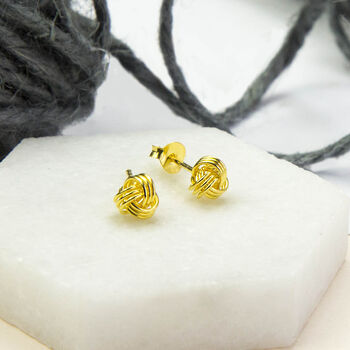 Sterling Silver Or Gold Plated Small Knot Stud Earrings, 4 of 5