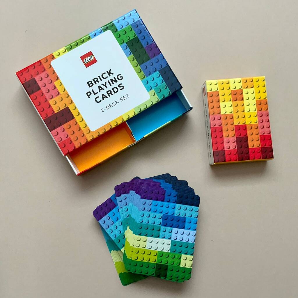 Lego brick playing cheap cards