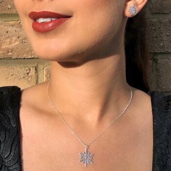 Snowflake Star Silver Necklace, 8 of 9