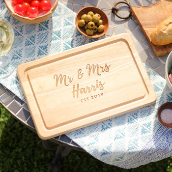 Personalised Mr And Mrs Chopping Board Wedding Gift, 5 of 8