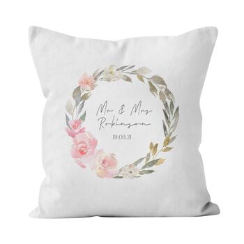 Personalised Floral Wedding Anniversary Cushion, 2 of 3