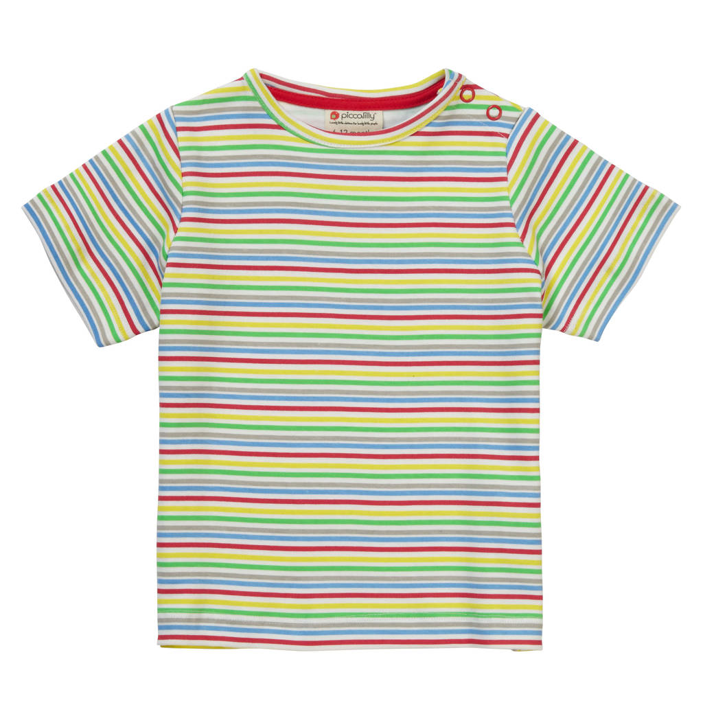 children's rainbow stripe t shirt by piccalilly | notonthehighstreet.com