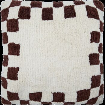 Chess Cushion Cover In Brown Off White 50x50cm, 4 of 4