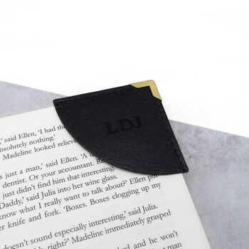 Handmade Personalised Leather Corner Date Bookmark, 5 of 9