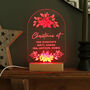 Personalised Christmas Poinsettia Wooden Based LED Christmas Light, thumbnail 12 of 12