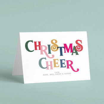 Personalised 'Christmas Cheer' Card Pack, 2 of 4