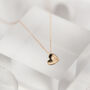 Handmade Solid Gold Mini Concave Heart Necklace, thumbnail 4 of 8