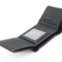 Men's Luxury Black Leather Wallet Flapover Design Trifold Rfid Protected Personalised, thumbnail 6 of 8