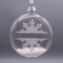 Personalised White Snowflake Christmas Tree Flat Bauble, thumbnail 1 of 3
