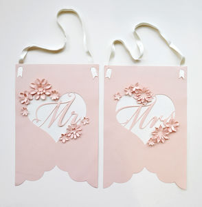 Mr And Mrs Signs For Wedding Set Of Mr And Mrs Wedding Chair Signs