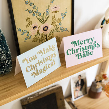 Set Of Glitter Retro Style Christmas Cards, 3 of 4